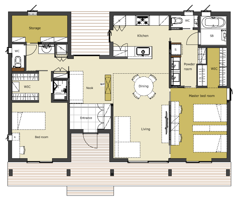 平屋住宅 季乃紬‐彩‐ 間取り図